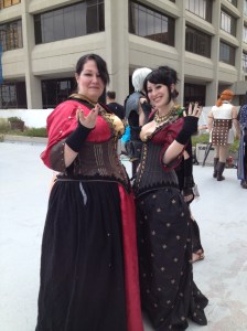 Morrigan from Dragon Age: Inquisition Corset by Skye Geerts Dress by my amazing next door neighbor 9 gazillion studs on the corset by me.