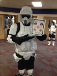 a scout trooper reminding us about the library rules